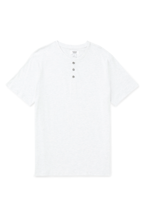 Burton Light Grey Grandad Neck T-shirt 4
