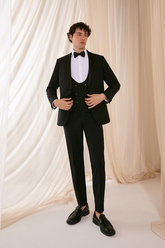 Burton Slim Fit Black Tuxedo Suit Trousers 2