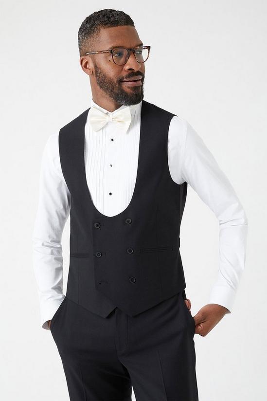 Burton Slim Fit Black Tuxedo Suit Waistcoat 1