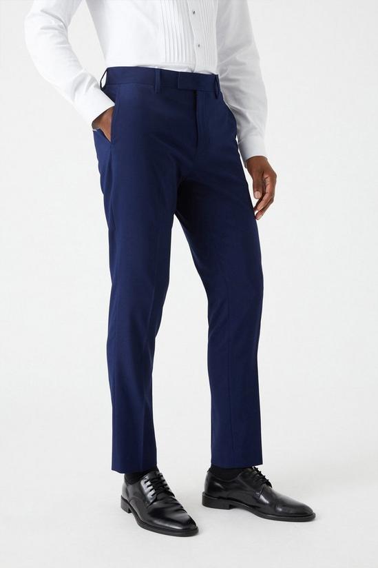 Suits | Slim Fit Navy Tuxedo Suit Trousers | Burton