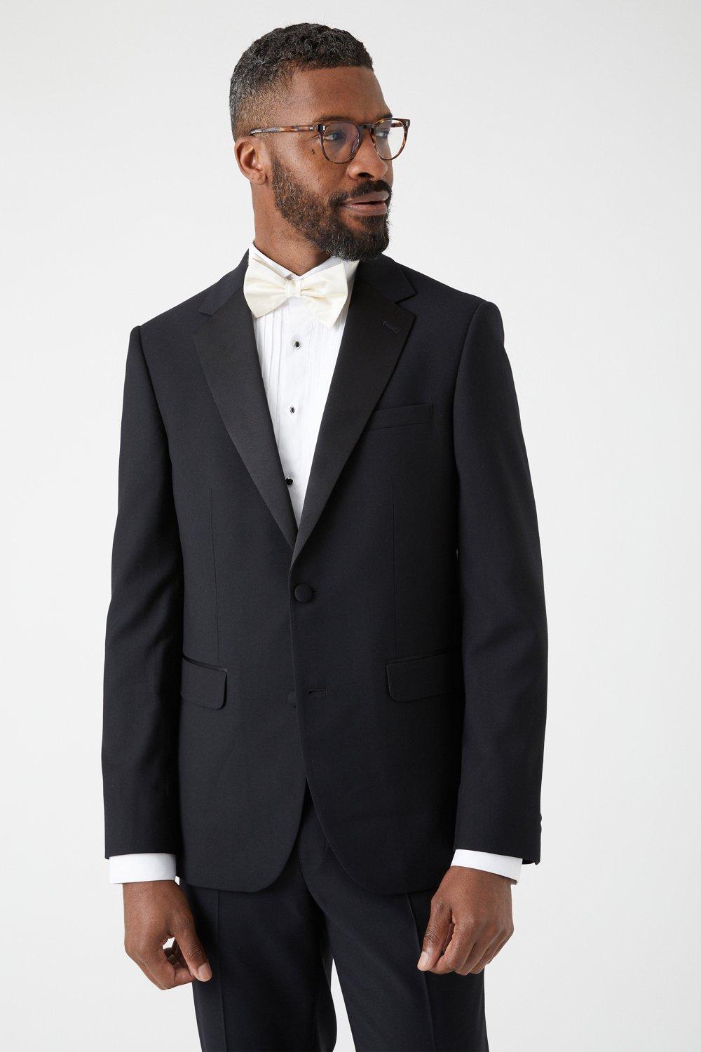 Mens Skinny Fit Black Tuxedo Suit Jacket product