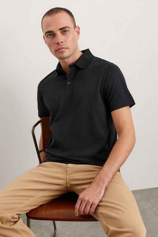 Burton Mercerised Rib Collar Polo Shirt 1