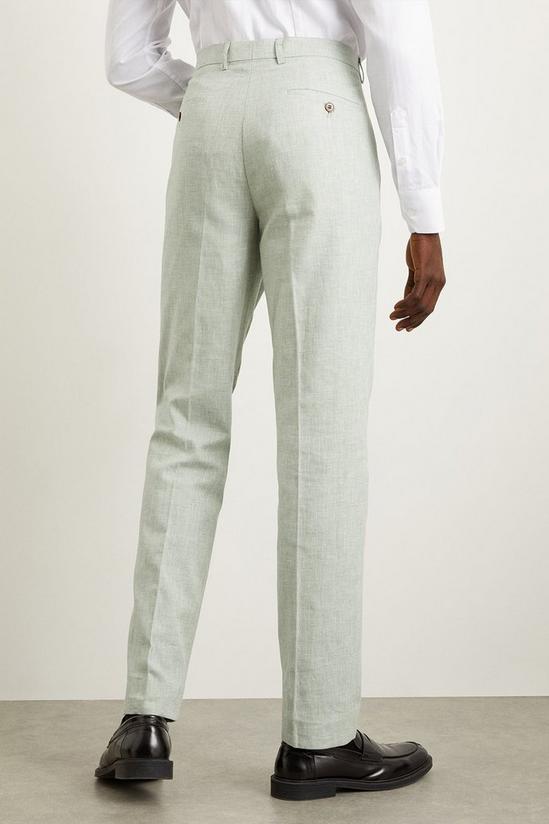 Burton Slim Fit Khaki Linen Suit Trousers 3