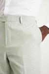 Burton Slim Fit Khaki Linen Suit Trousers thumbnail 4