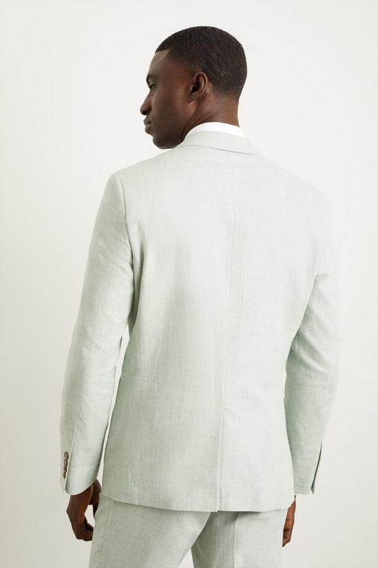 Burton Slim Fit Khaki Linen Suit Jacket 3