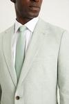 Burton Slim Fit Khaki Linen Suit Jacket thumbnail 4