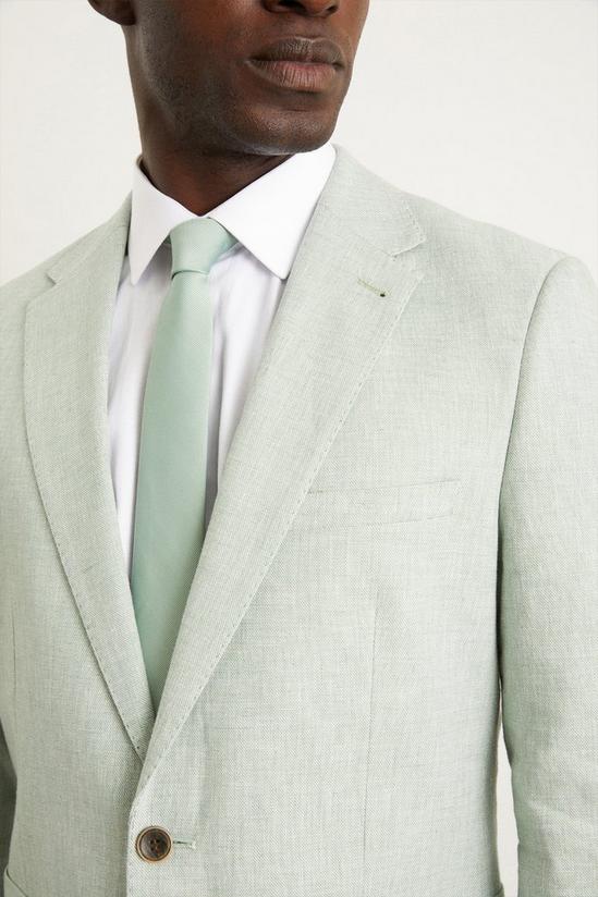 Burton Slim Fit Khaki Linen Suit Jacket 4