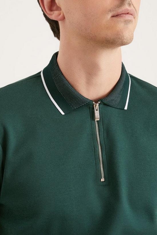 Burton Jacquard Collar Zip Polo Shirt 4