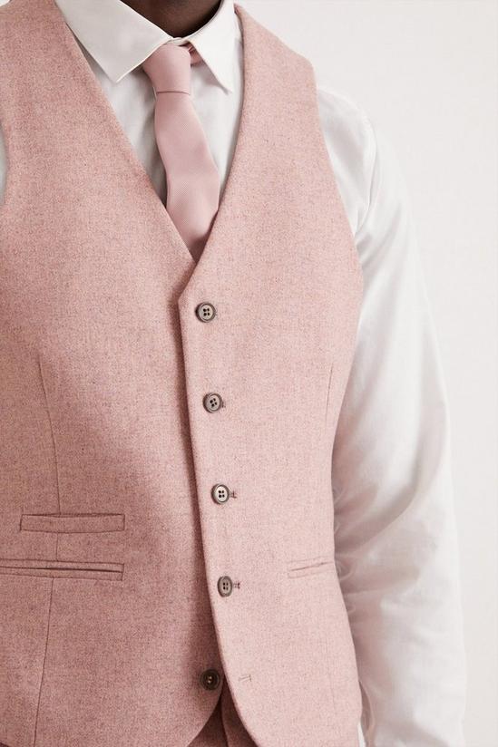 Burton Slim Fit Pink Tweed Suit Waistcoat 2