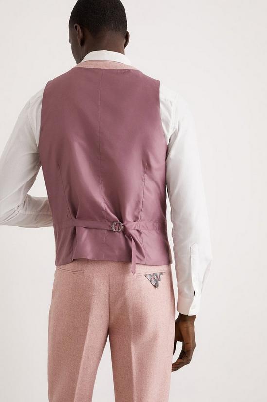 Burton Slim Fit Pink Tweed Suit Waistcoat 3
