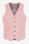 Burton Slim Fit Pink Tweed Suit Waistcoat thumbnail 4