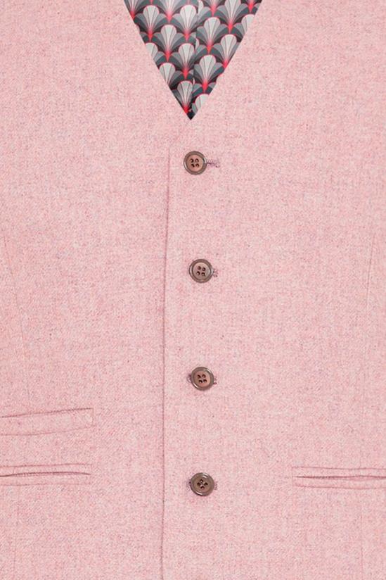 Burton Slim Fit Pink Tweed Suit Waistcoat 5
