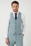 Burton Slim Fit Green Tweed Suit Waistcoat thumbnail 1