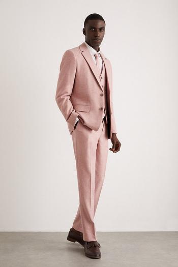 Related Product Slim Fit Pink Tweed Suit Trousers