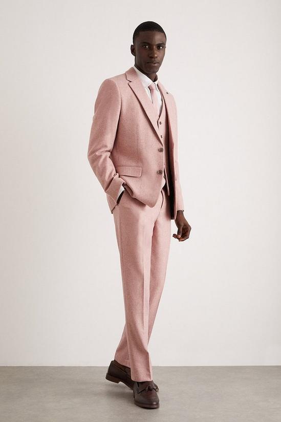 Burton Slim Fit Pink Tweed Suit Trousers 1