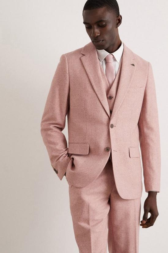 Burton Slim Fit Pink Tweed Suit Jacket 6