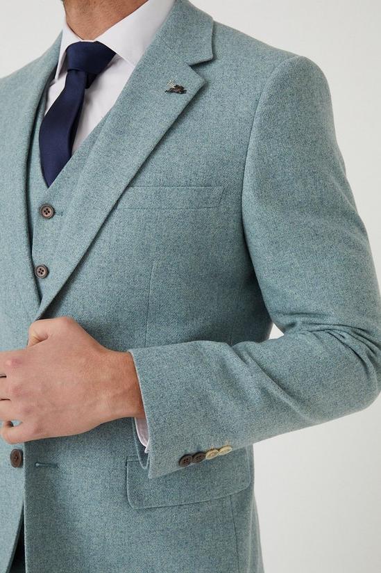 Burton Slim Fit Green Tweed Suit Jacket 3