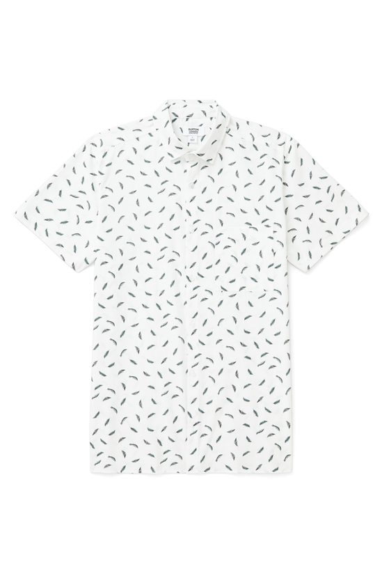 Burton White Feather Conversational Print Shirt 4