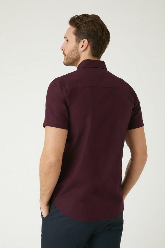 Burton Burgundy Short Sleeve Oxford Shirt 3