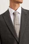 Burton Champagne Textured Tie With Tie Clip thumbnail 1