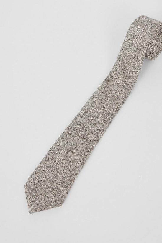 Burton Champagne Textured Tie With Tie Clip 3