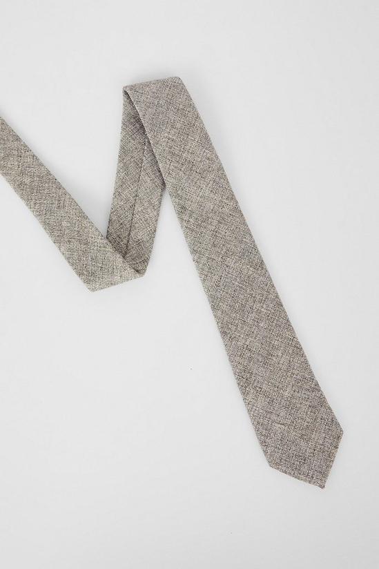 Burton Champagne Textured Tie With Tie Clip 4