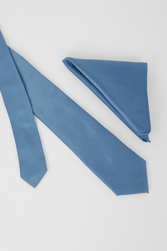 Burton Blue Tie And Pocket Square Set 3