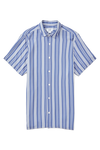 Burton Blue And White Viscose Varied Stripe Shirt thumbnail 4