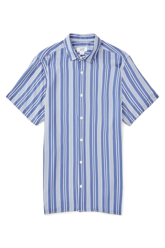 Burton Blue And White Viscose Varied Stripe Shirt 4