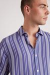 Burton Blue And White Viscose Varied Stripe Shirt thumbnail 5