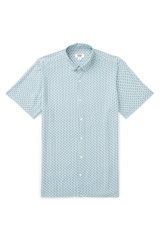 Burton Blue Geo Textured Print Shirt 4
