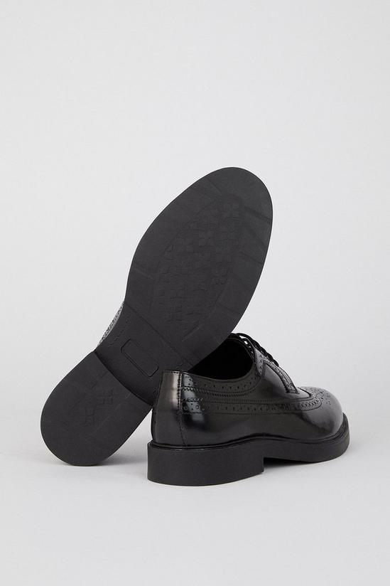 Burton Black Smart Leather Derby Brogue Shoes 4