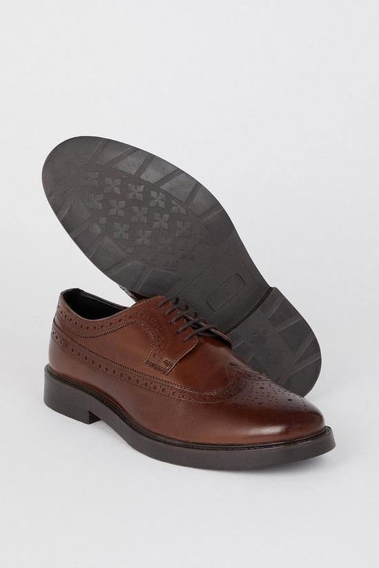 Burton Brown Smart Leather Derby Brogue Shoes 3