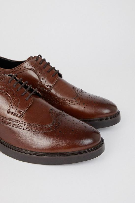 Burton Brown Smart Leather Derby Brogue Shoes 4