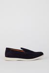 Burton Navy Wide Fit Suede Slip On Shoes thumbnail 1