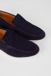 Burton Navy Wide Fit Suede Slip On Shoes thumbnail 3