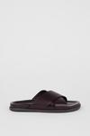 Burton Brown Leather Crossover Strap Sandals thumbnail 1