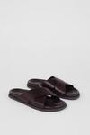 Burton Brown Leather Crossover Strap Sandals thumbnail 2