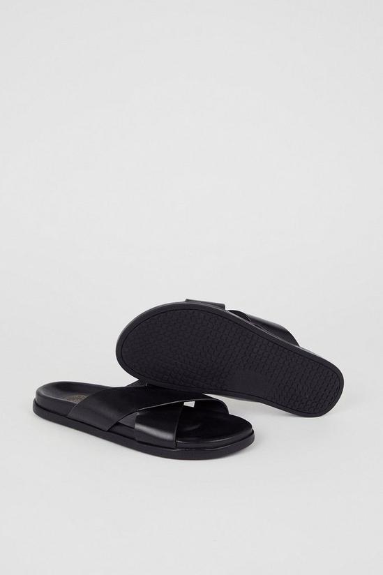 Burton Black Leather Crossover Strap Sandals 3