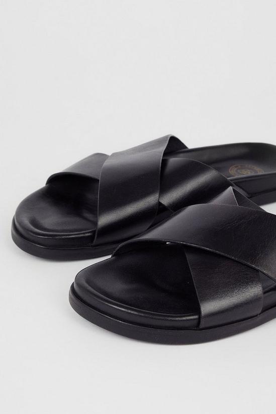 Burton Black Leather Crossover Strap Sandals 4