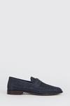 Burton Navy Leather Basket Weave Loafers thumbnail 1