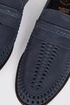 Burton Navy Leather Basket Weave Loafers thumbnail 3