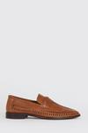 Burton Brown Leather Basket Weave Loafers thumbnail 1