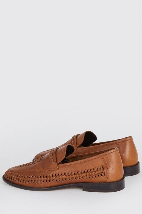 Burton Brown Leather Basket Weave Loafers 4