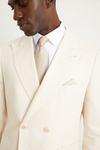 Burton Slim Fit Stone Linen Blend Double Breasted Suit Jacket thumbnail 4