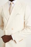 Burton Slim Fit Stone Linen Blend Double Breasted Suit Jacket thumbnail 5
