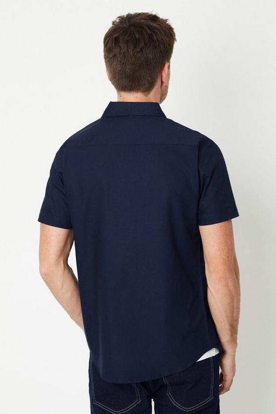 Burton Navy Short Sleeve Oxford Shirt 3