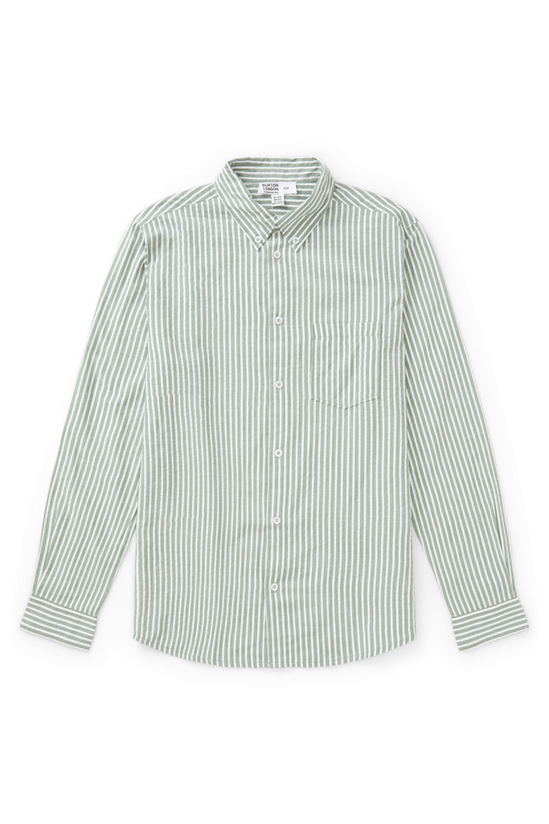 Burton Green Long Sleeve Striped Pocket Shirt 4
