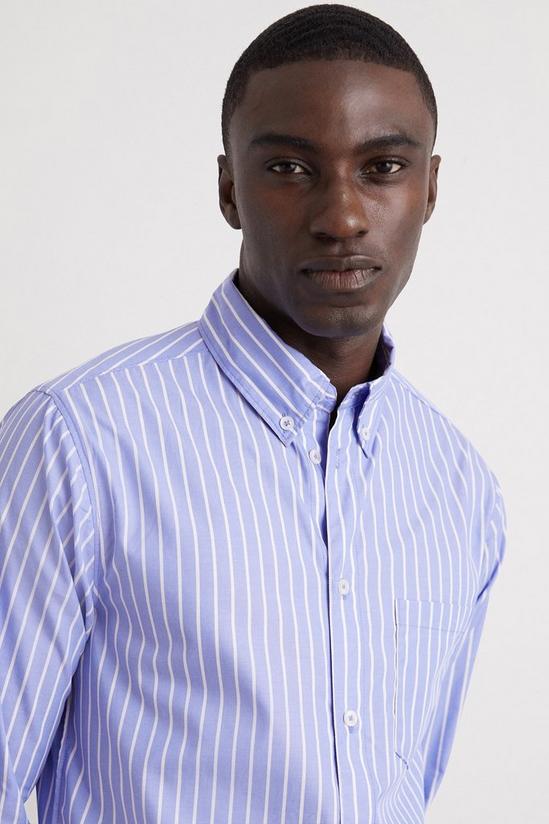 Burton Blue Long Sleeve Striped Pocket Shirt 1