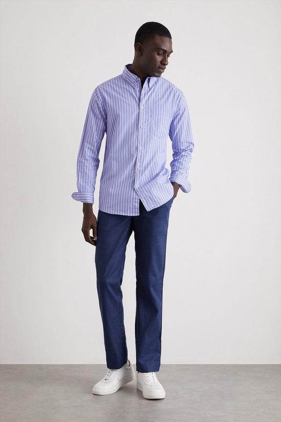 Burton Blue Long Sleeve Striped Pocket Shirt 2
